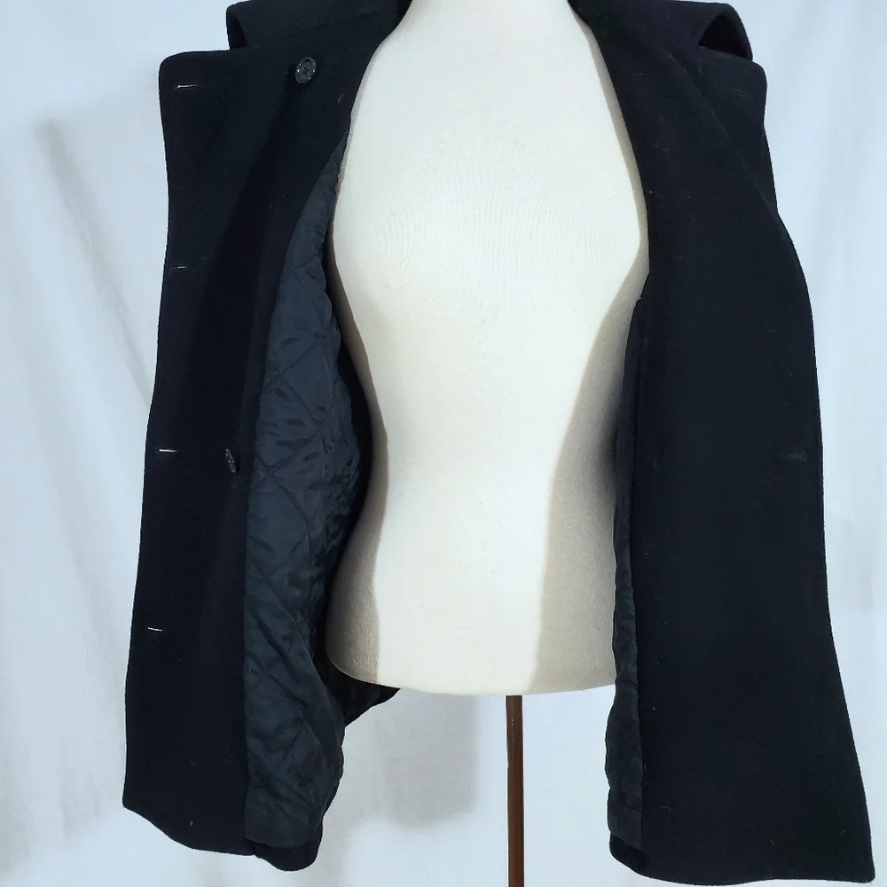 J. Crew Black Wool & Cashmere Winter Pea Coat - Picture 9 of 11